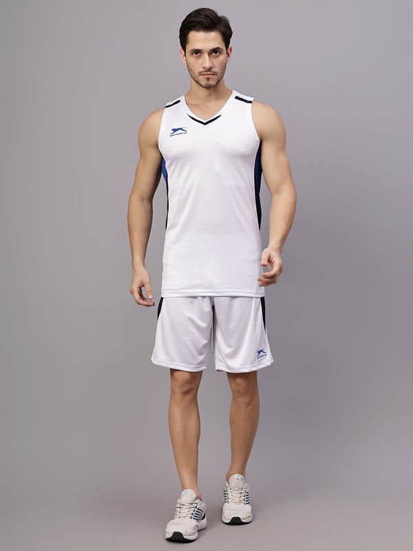 Pro Court Basketball Set|White Navy Royal|
