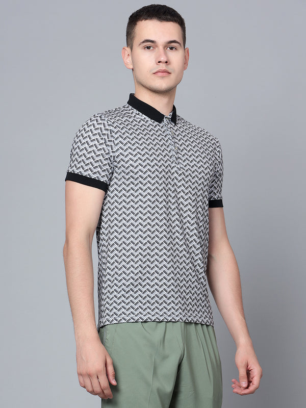 T Shirt |Tessellation Polo|Grey Black|