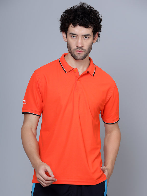 DualHue Tipped Polo T-Shirt |Rust|