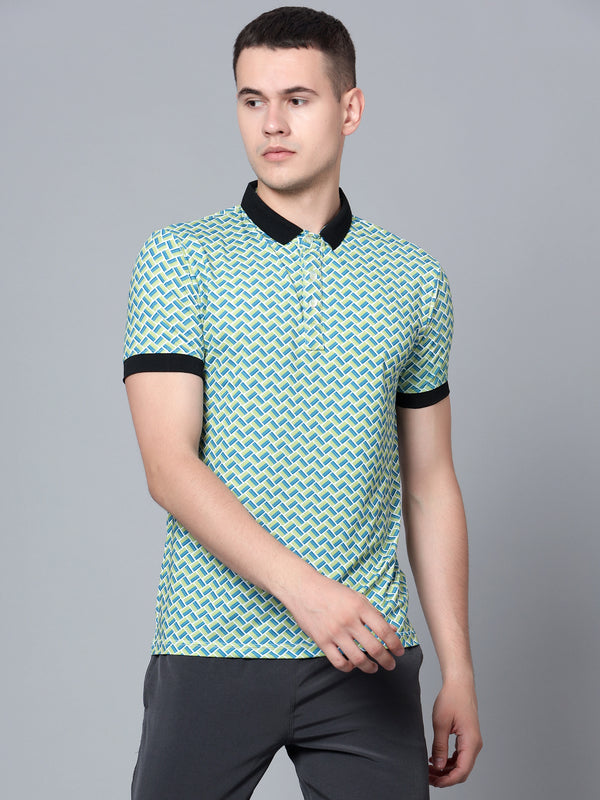 T Shirt |Tessellation Polo|Green Black|
