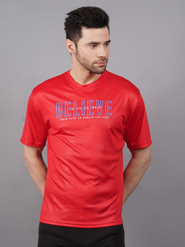 T Shirt |Believe in Yourself|Red Navy|