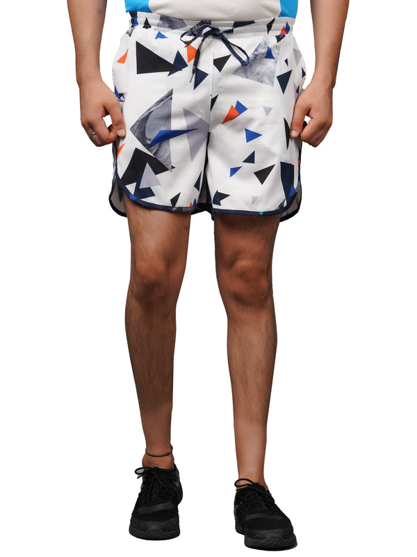 Geo-print shorts