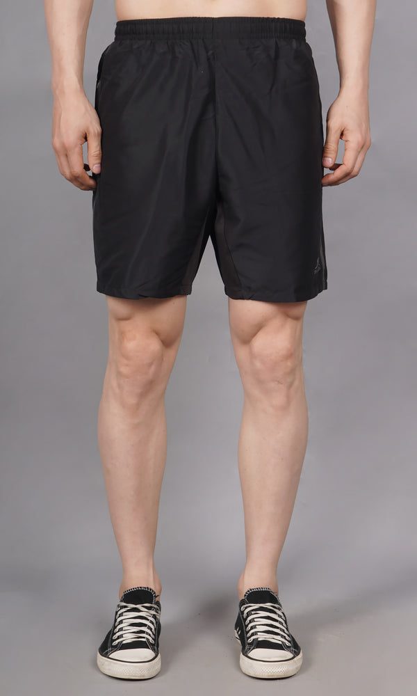 Regular Fit shorts | T.Z Polyester fabric| Black D. Grey