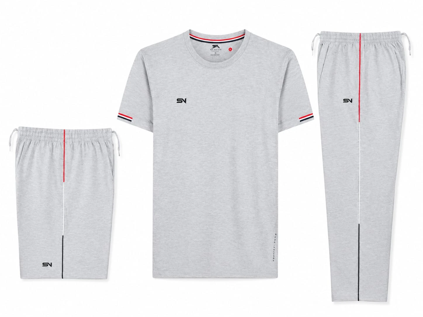 Men's Light Grey Athletic Co Ord Set for Men Workout Wear