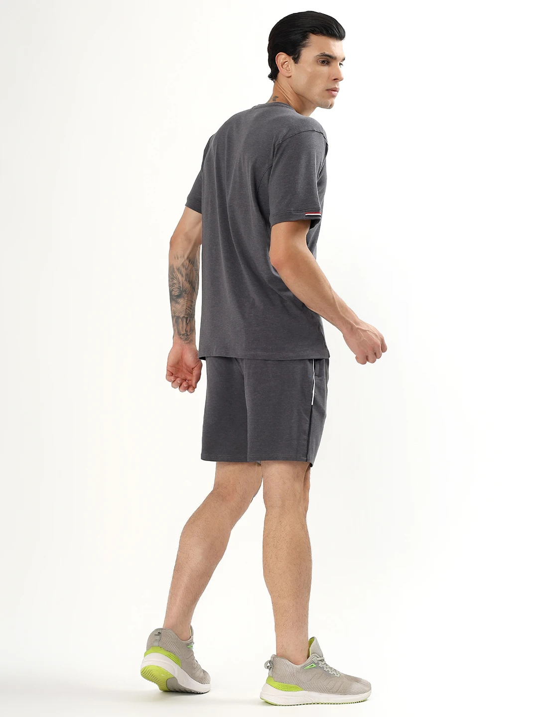 Men's Dark Grey Athleisure Activewear Co Ord Set for Men