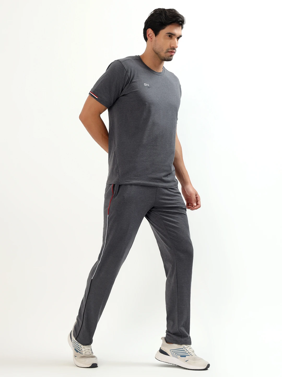 Men's Dark Grey Athleisure Activewear Co Ord Set for Men