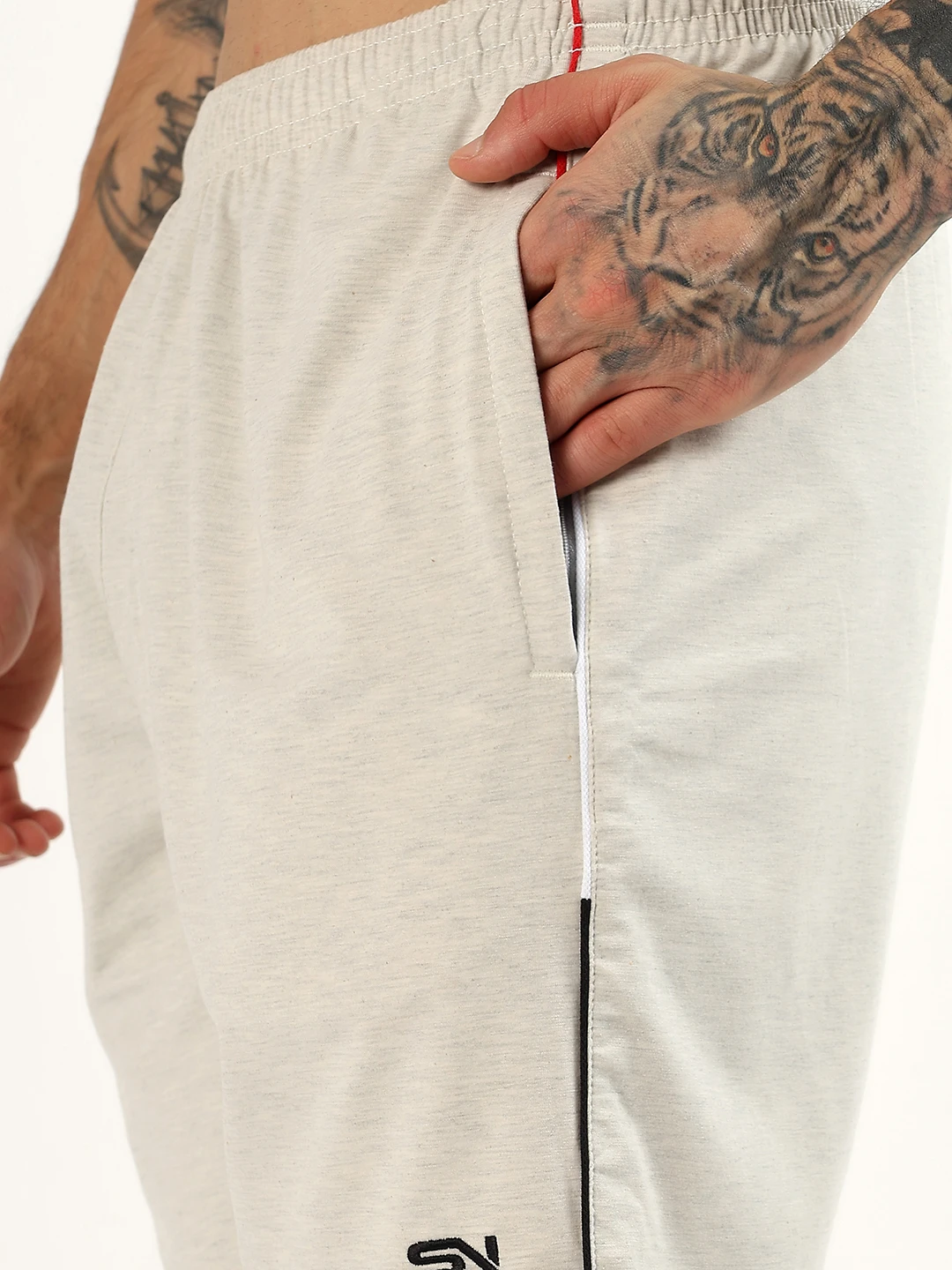 Men's Beige White Gym Wear Co Ord Set for Men Online