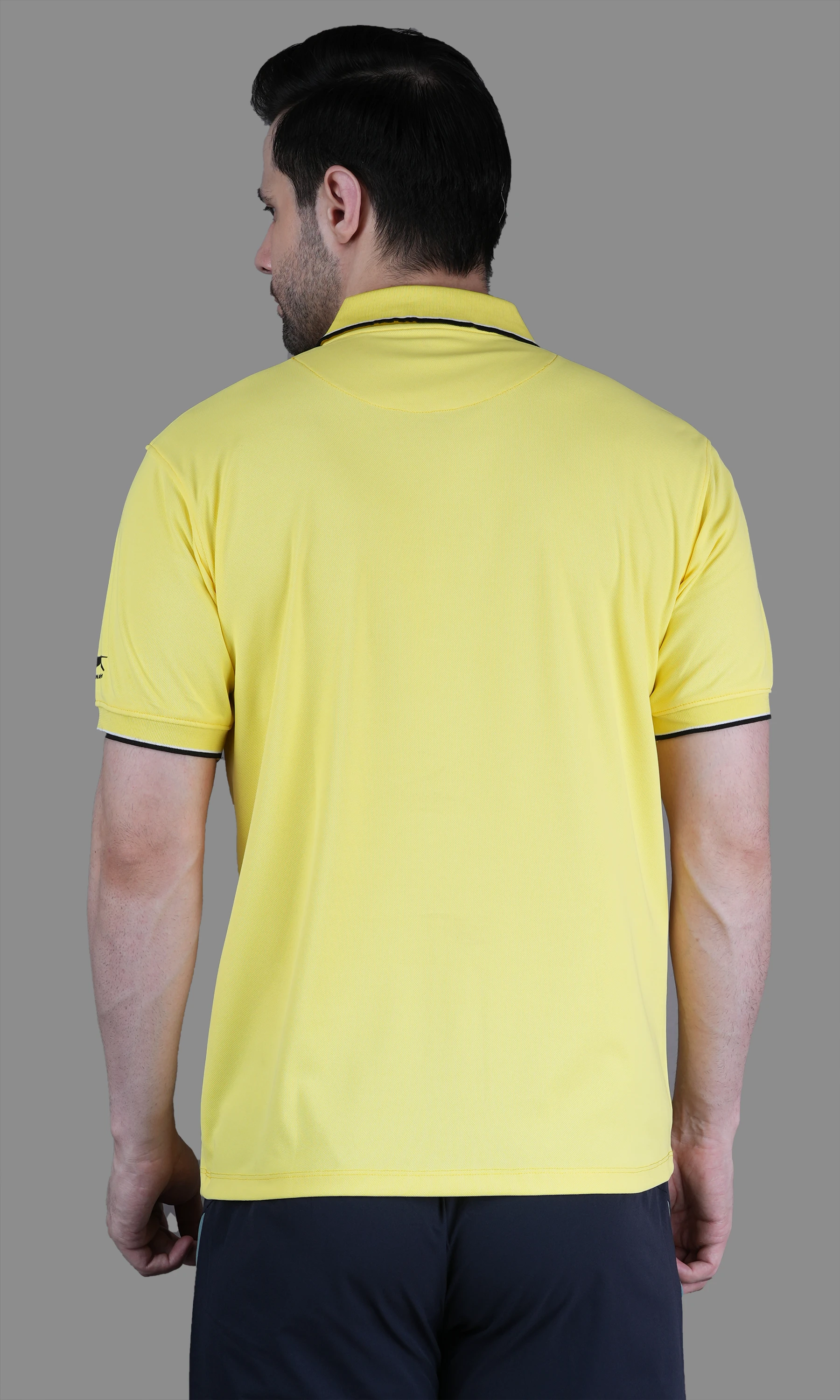 DualHue Tipped Polo T-Shirt Regular Fit Lemon by Shiv Naresh
