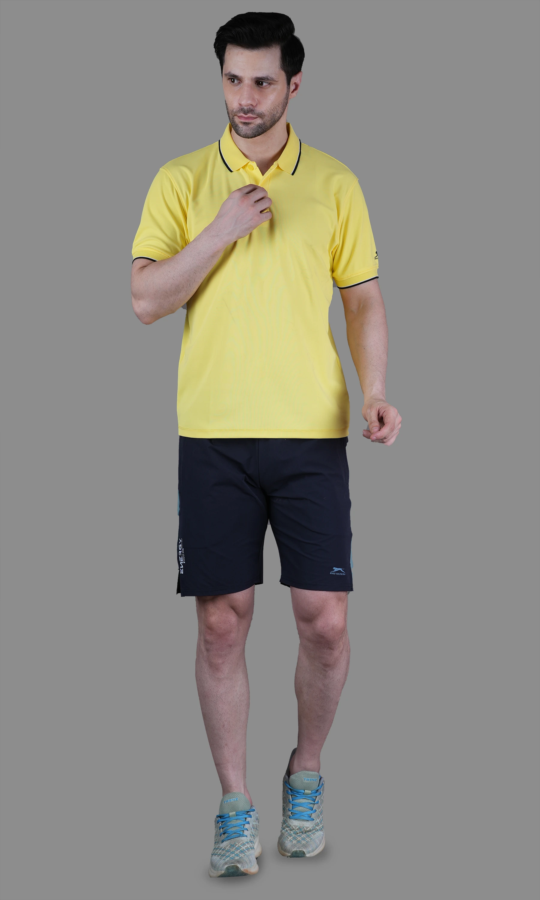 DualHue Tipped Polo T-Shirt Regular Fit Lemon by Shiv Naresh