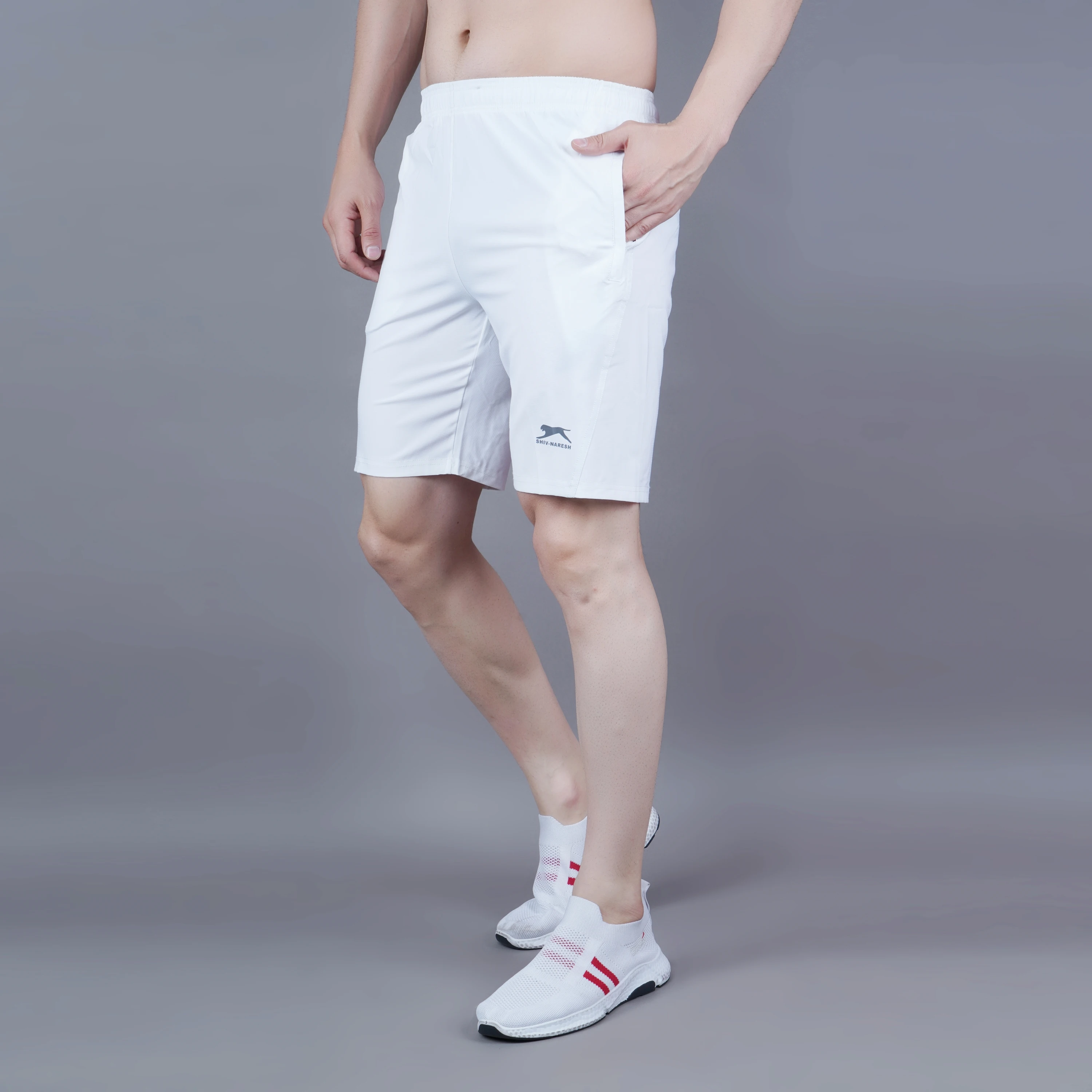 Men's white essential training shorts