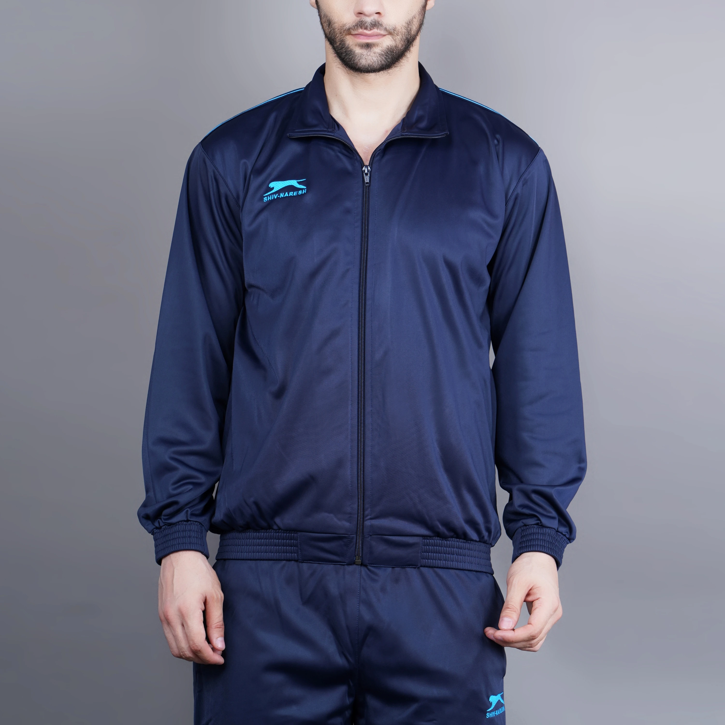 Men’s Classic Navy Cyan Blue Tracksuit Shiv Naresh